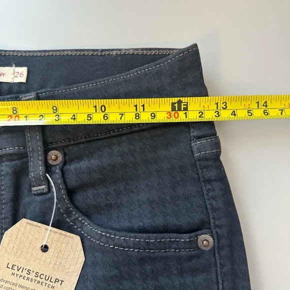 NWT Levi's Mile High Super Skinny Checkered Jeans | Size 26 - Picture 8 of 13